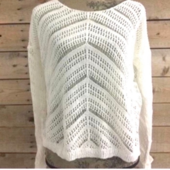 Stitch Fix Fate White Airy Open Knit Sweater - Picture 1 of 5